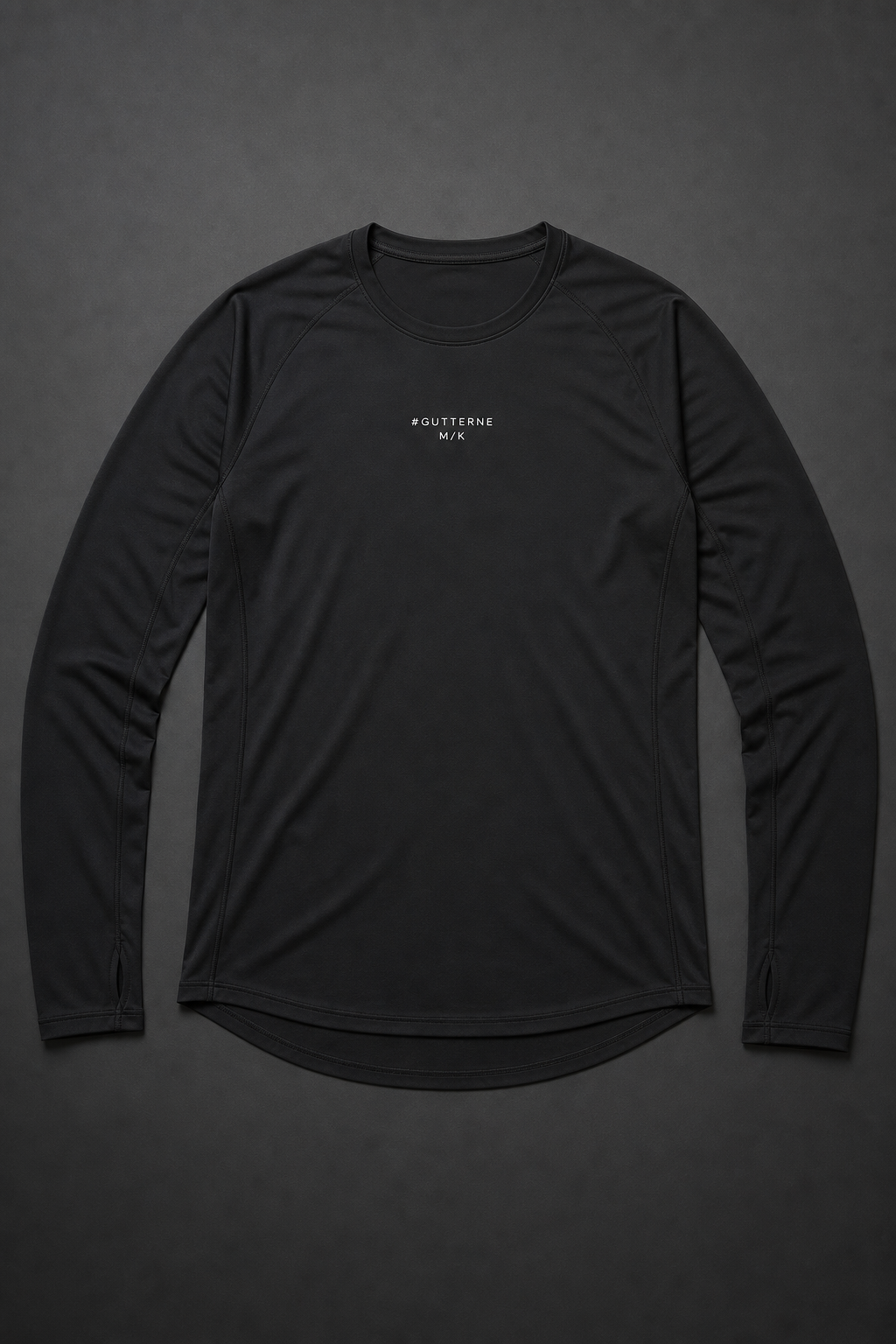 Long Sleeve — Deep Black — Technical Mid-Layer, product photo on neutral backdrop
