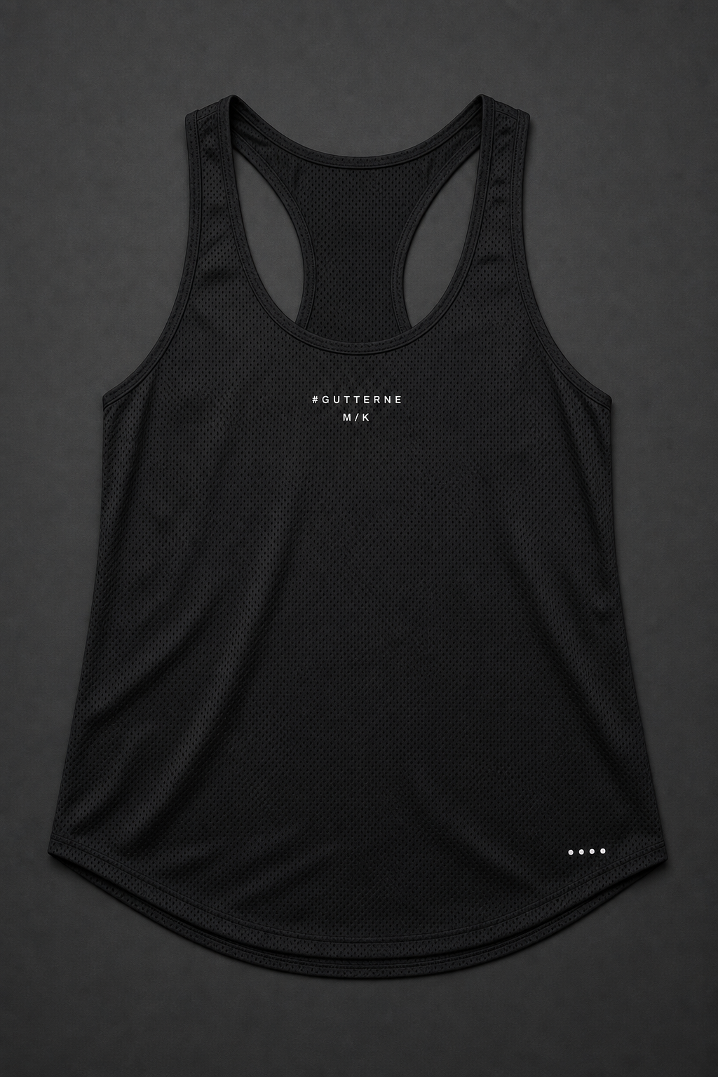 Mesh Tank — Deep Black — Everyday Training Tank, product photo on neutral backdrop
