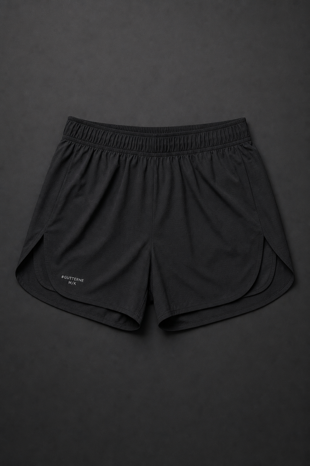 Race Shorts — Deep Black — 5" Split Shorts, product photo on neutral backdrop